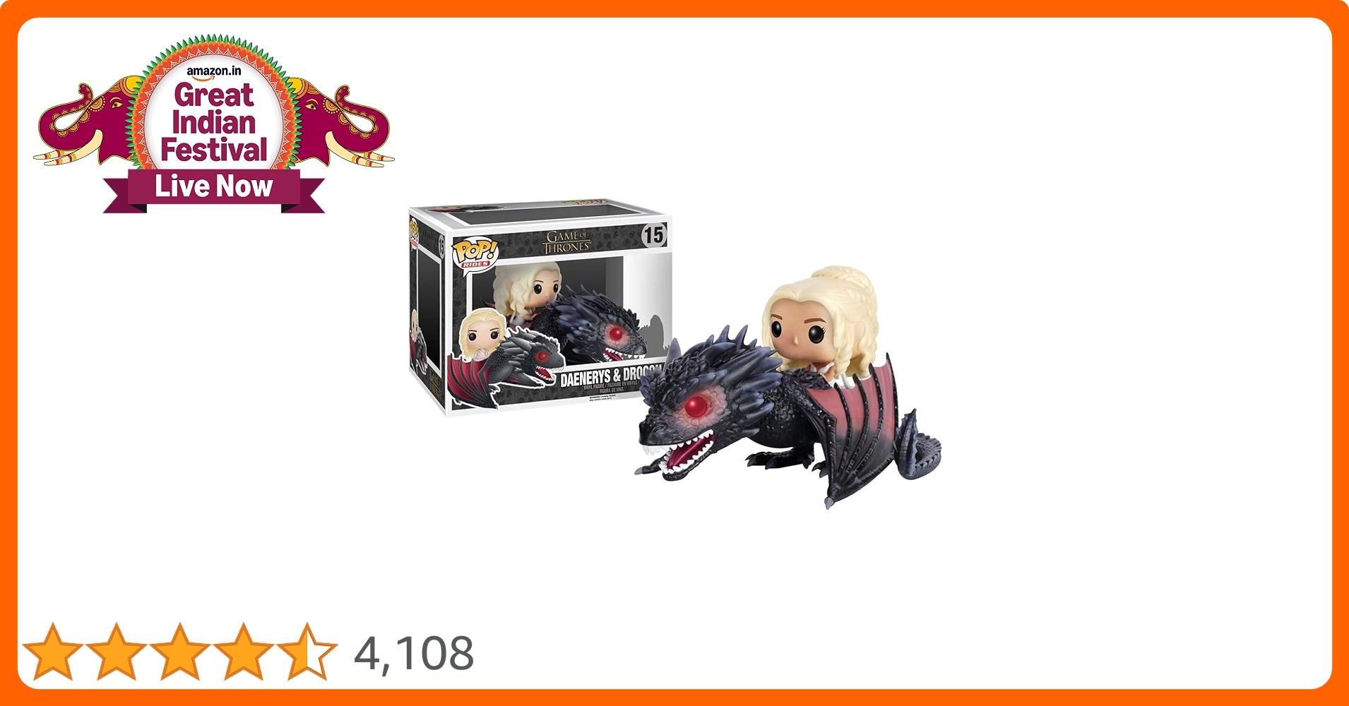 SF・ファンタジー・ホラー Funko POP! Rides Daenerys & Drogon No.15 Funko POP Rides Game of Thrones 15 Daenerys and Drogon Vinyl