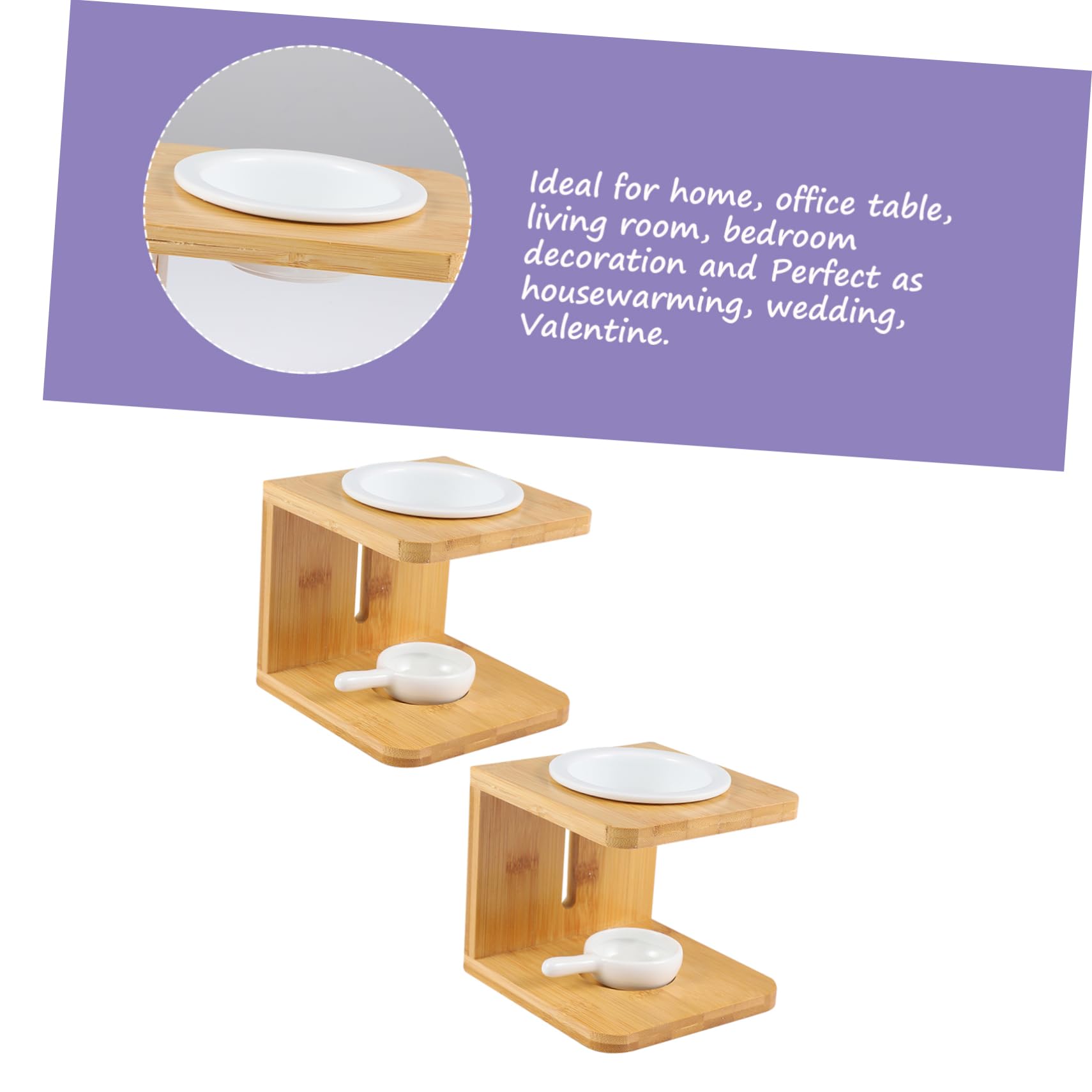 ABOOFAN 2sätze Duftkerze Aus Holz Duftkerze Aus Bambus Duftbrenner Teelicht-ölbrenner Aromatherapie-ofen Räuchergefäß Aus Holz Räuchergefäß Aus Bambus Aromatherapie Ofen Mit Kerzenhalter f