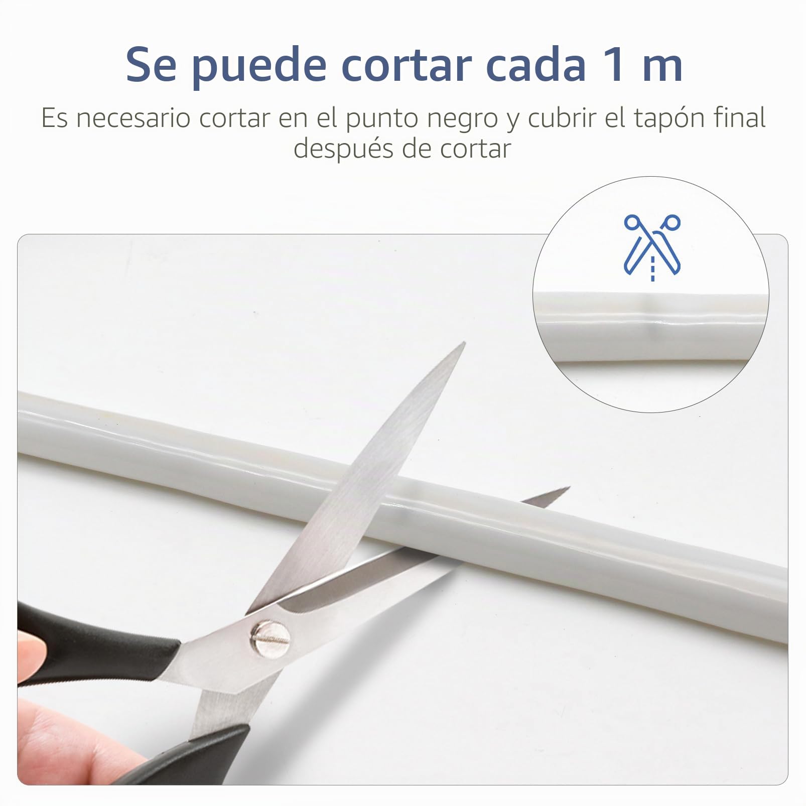 YOODI Luces LED Lights Blanco Cálido 20m, Flexible Tira de Led Habitacion 220V, Tubo Redondo Cortable Fita Led IP65 a Prueba de Agua para Habitación, Jardín, Fiesta, Incluye Fuente de Alimentación