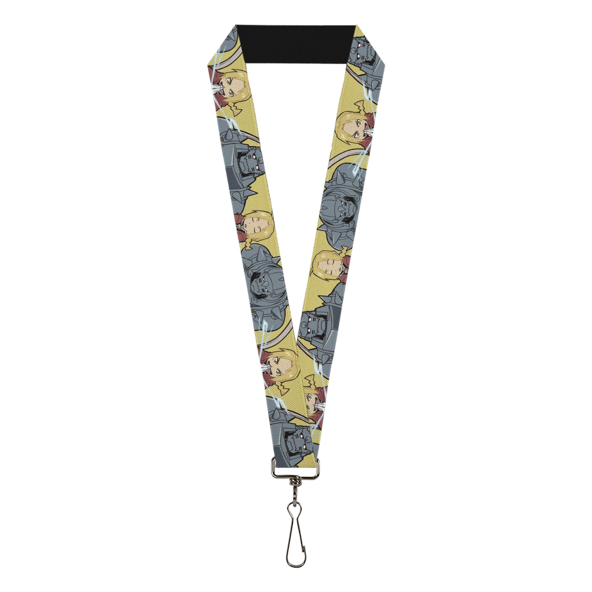 Buckle-Down Nickelodeon Keys,Keychain,Wallet,ID Card Holder,with Quick Release Lanyard- Fullmetal Alchemist Brotherhood Chibi Elric Brothers Pose,