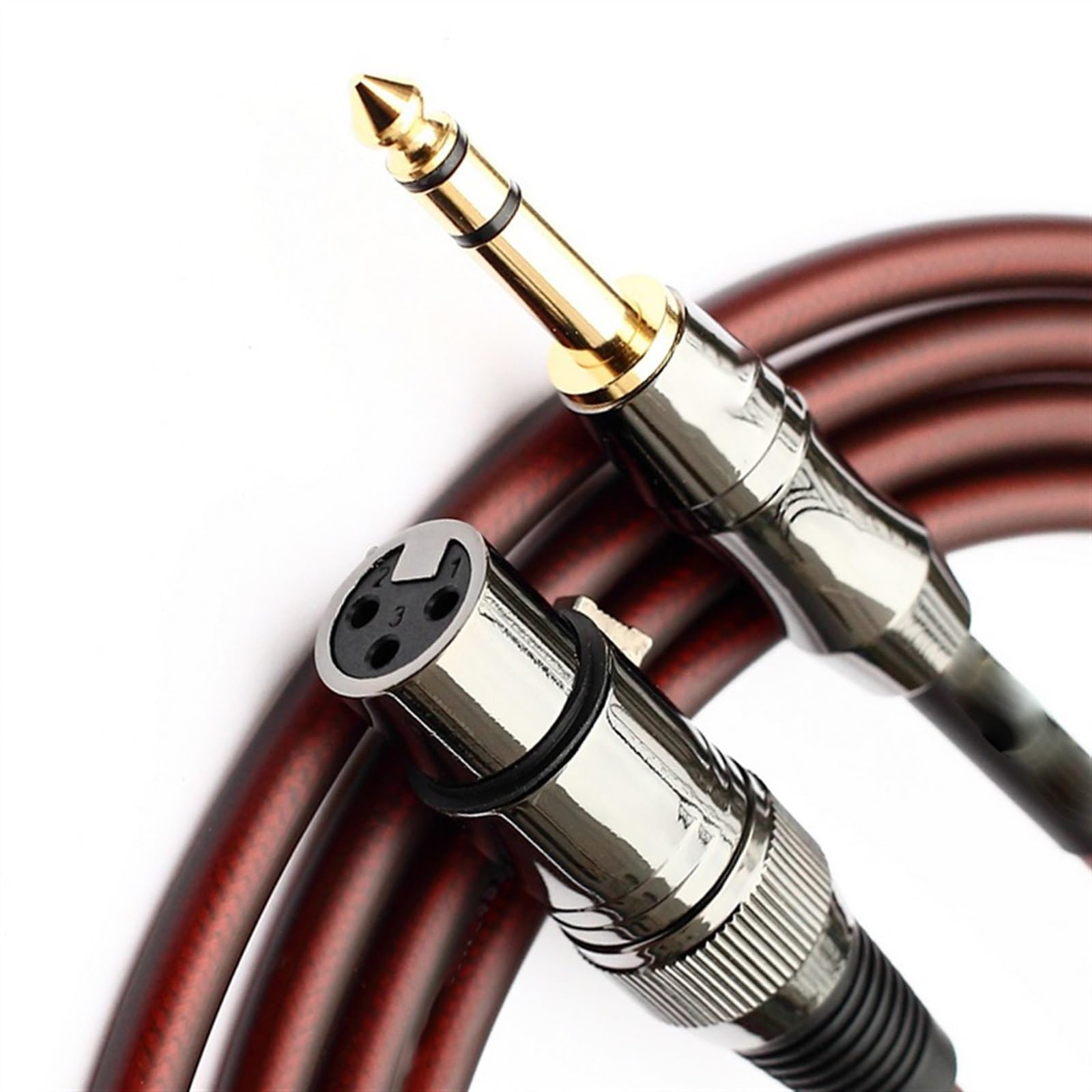 Kabel Audio Do Gitary Męski i żeński kabel audio do gitary, zbalansowany kabel, tarcza redukująca szumy (Color : 3/4, Size : 6m)