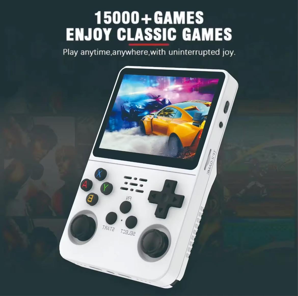 Generico Console di gioco portatile retrò, R36S, display IPS da 3,5 pollici, scheda TF da 64 GB, oltre 10.000 giochi, con sistema Linux open source (lingua italiana non garantita), NERO