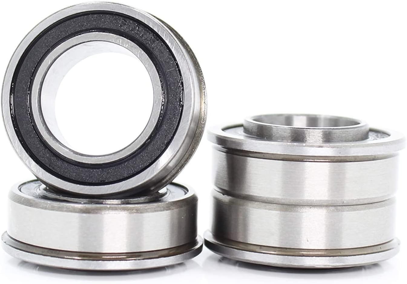 TMP1105 Flange Ball Bearings 4Pcs F6003 F6003RS Bearing F6003-19-2RS 19x35x11mm ABEC-1 Flange Ball Bearings F6003-RS for Garden Cart Wheel Bearing