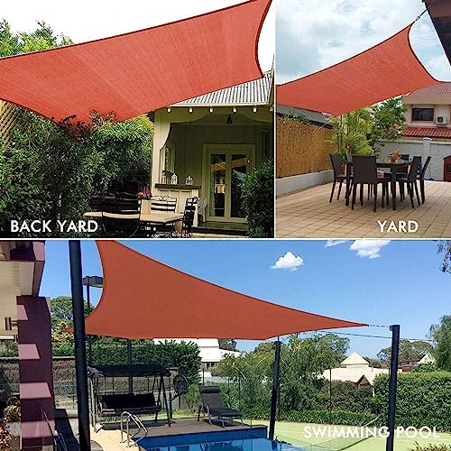 Sombra de vela CUSMA dosel rectangular rojo 1m x 1m para instalaciones en terrazas 6