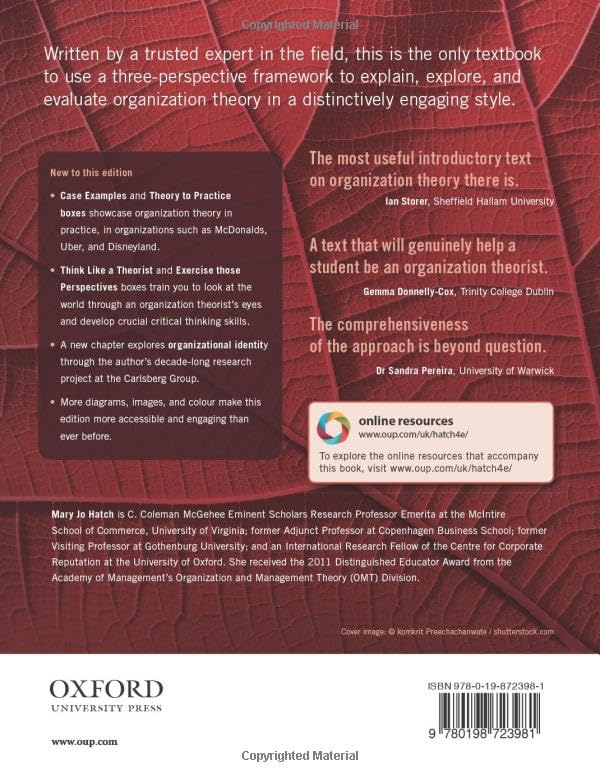 ORGANIZATION THEORY:MODERN, SYMBOLIC, & POSTMODERN PERSPECTIVES 4E PAPER image 3