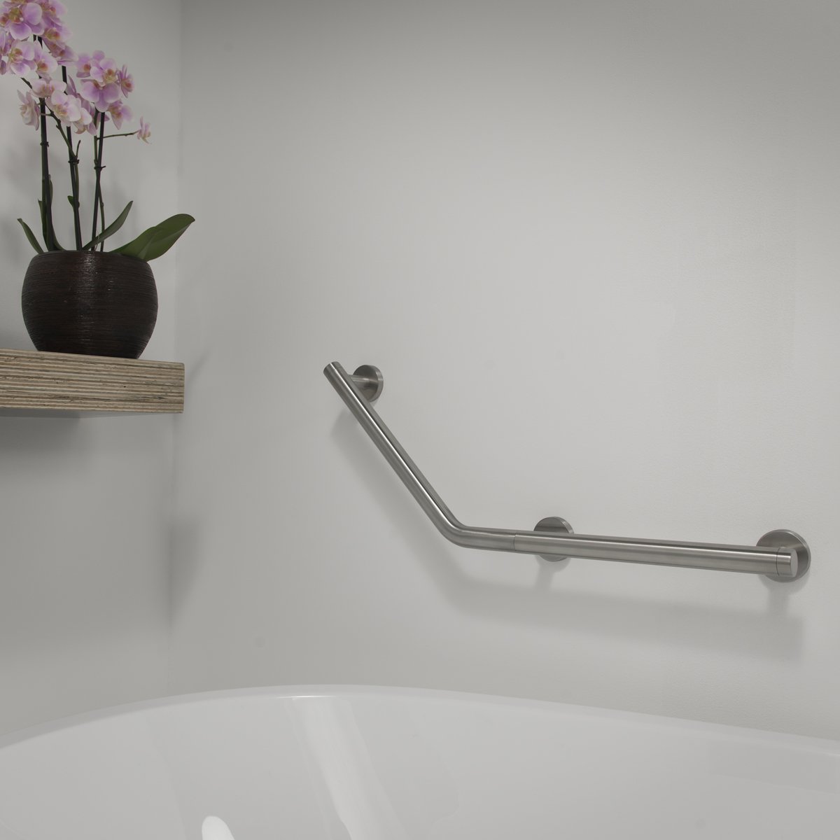 Tiger Boston Comfort & Safety Asidero De Baño, Acero Inoxidable Cepillado, 58.7X23.6X7 Cm