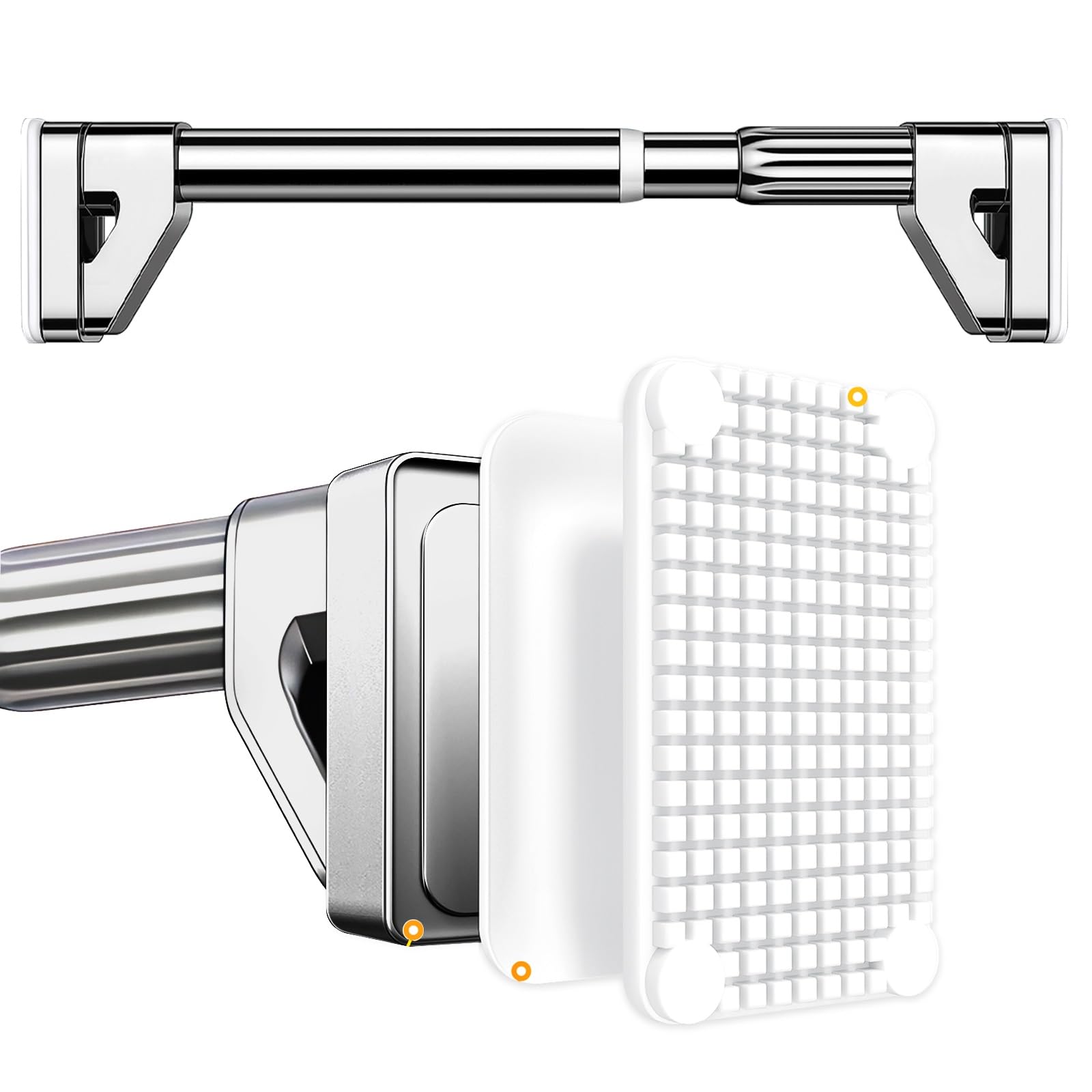 Tringle à rideau de douche réglable 490 cm acier inoxydable extensible sans perçage balcon