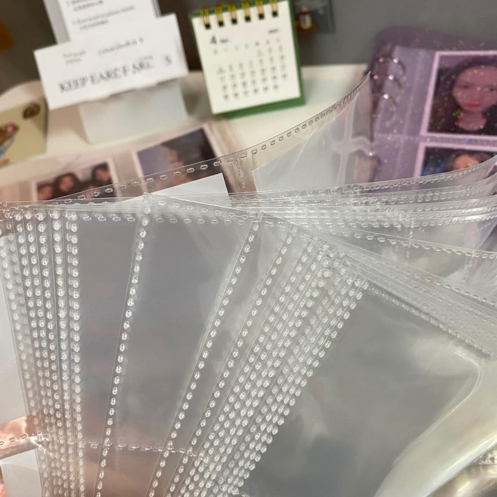 Fotoalben zum Selbermachen, für Babywachstum, Hochzeit, Reise, Erinnerung, lose Blätter, blitzfarben, transparent, großes Fassungsvermögen, Buch-Display, Rosa, 7,6 cm, 3 Stück