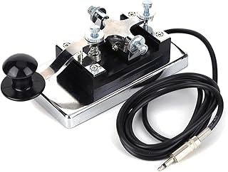 LYEAA Stainless Steel Morse Code CW Trainer Learner CW Telegraph Shortwave Radio CW Telegraph Key Shortwave Radio Communication Teaching Aids