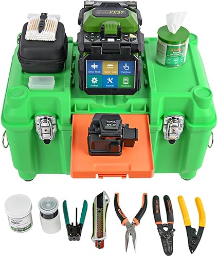 Komshine FX37 7s empalmador de fusión de núcleo de alineación de fibra emergente en fibra FTTX de 250m, fibra de 900m, cable plano, cable de salto