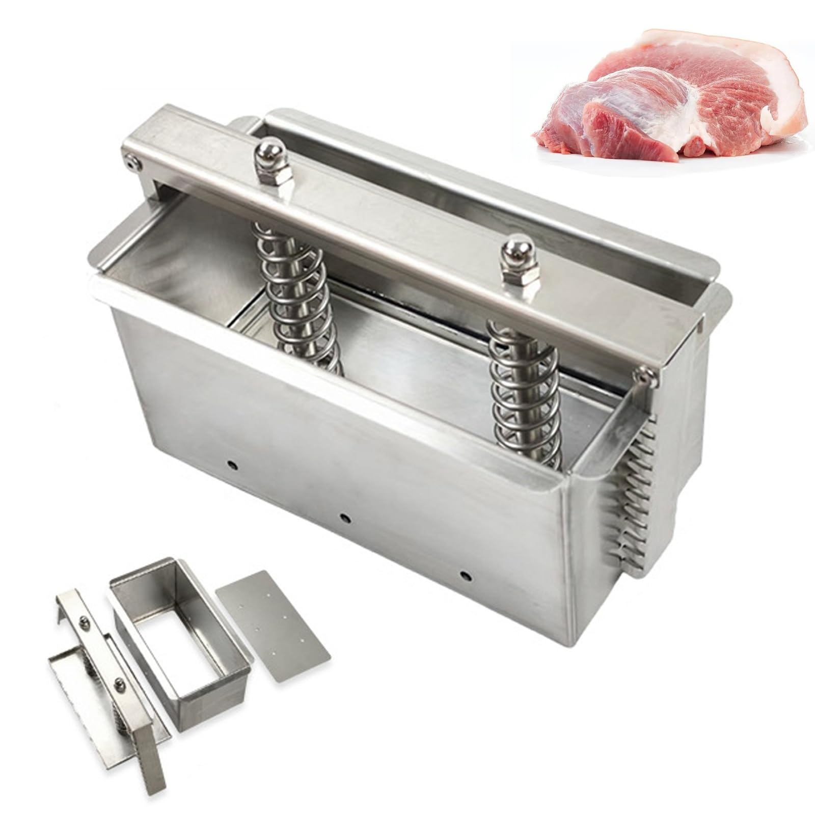 Prensa de carne de acero inoxidable, para barbacoa, pescado, pollo, tocino, bistec, cocina comercial y doméstica