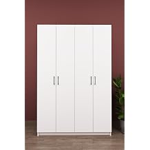 ASRA TREND L ks 4 Kapakl  Portmanto%100 MDF Ask l  Vestiyer  ok Ama l  Ayakkab l k Dolab  120x180 cm V-08 Beyaz