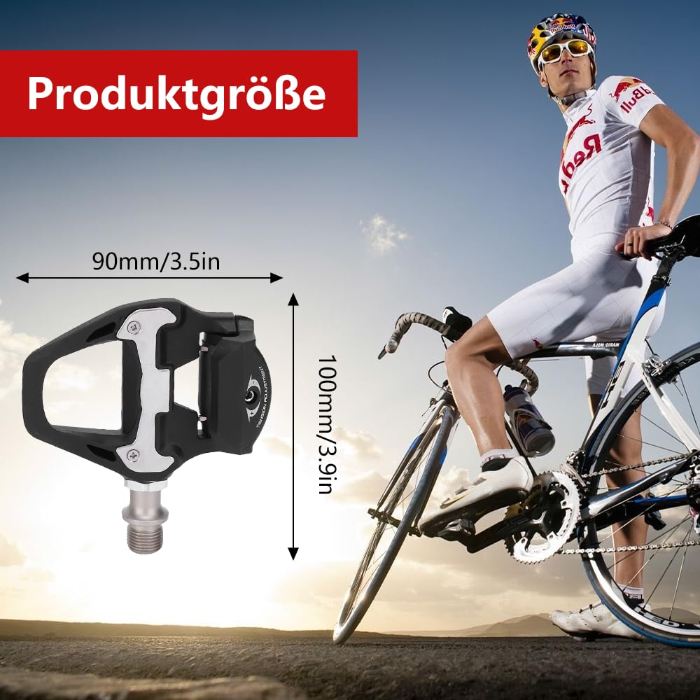 Watris Veiyi Bicycle Pedals, R21 9 x 10 cm Click Pedals, Road Bike Pedals, Bicycle Self-Locking Pedals - Image 2