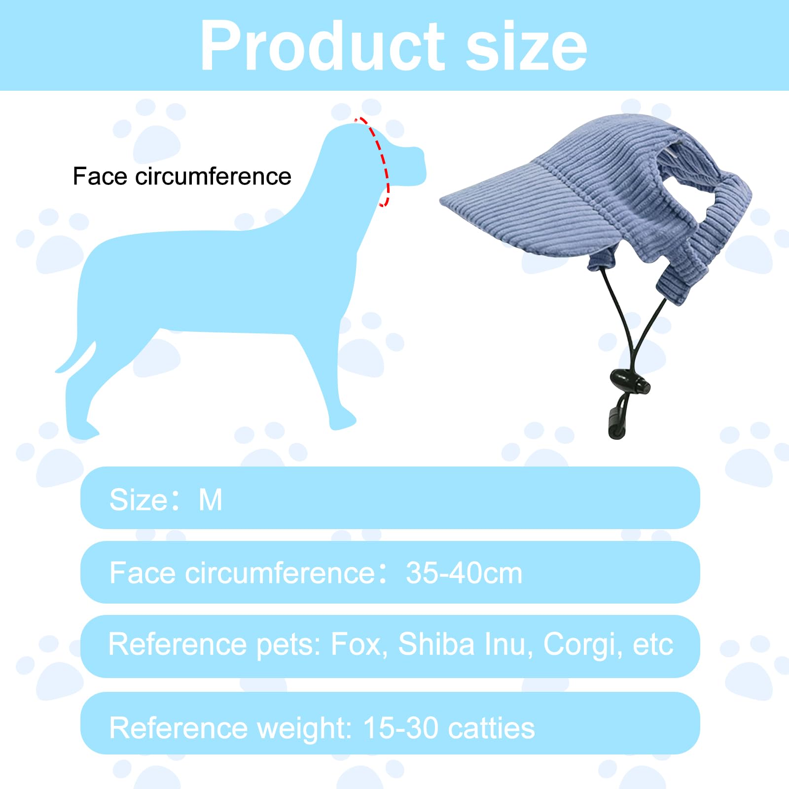 DAVBNM Dog Baseball Cap, Summer Dog Sun Protection Outdoor Hat, Sun Hat, Visor Caps with Ear Holes - Image 3