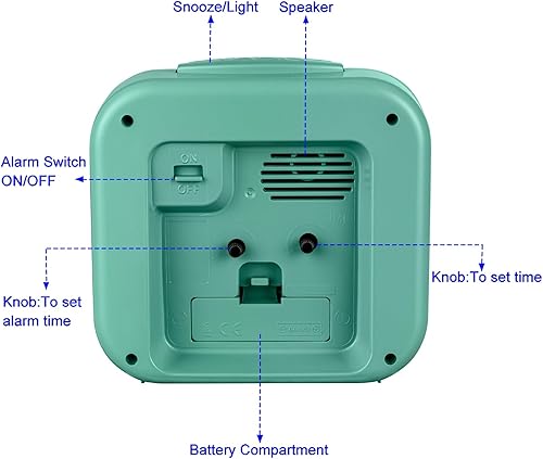 Miniatura 5 de Reloj despertador analógico grande de 5.5 pulgadas  Silencioso sin tictac  Aceleración suave  Sonidos de pitido  Volumen creciente  Suspensión a