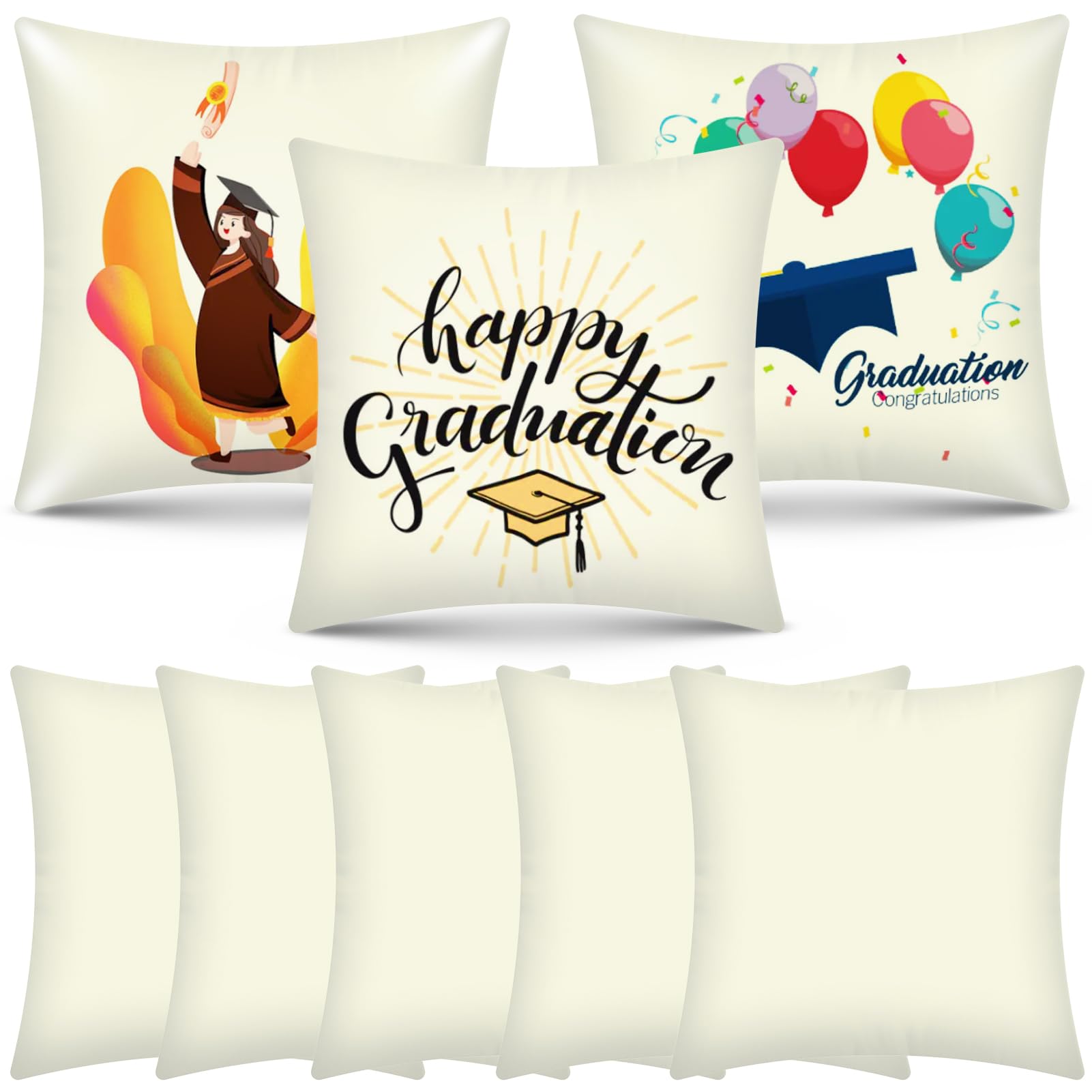8-Pack 17.7'x17.7' Sublimation Blanks Pillowcase, White