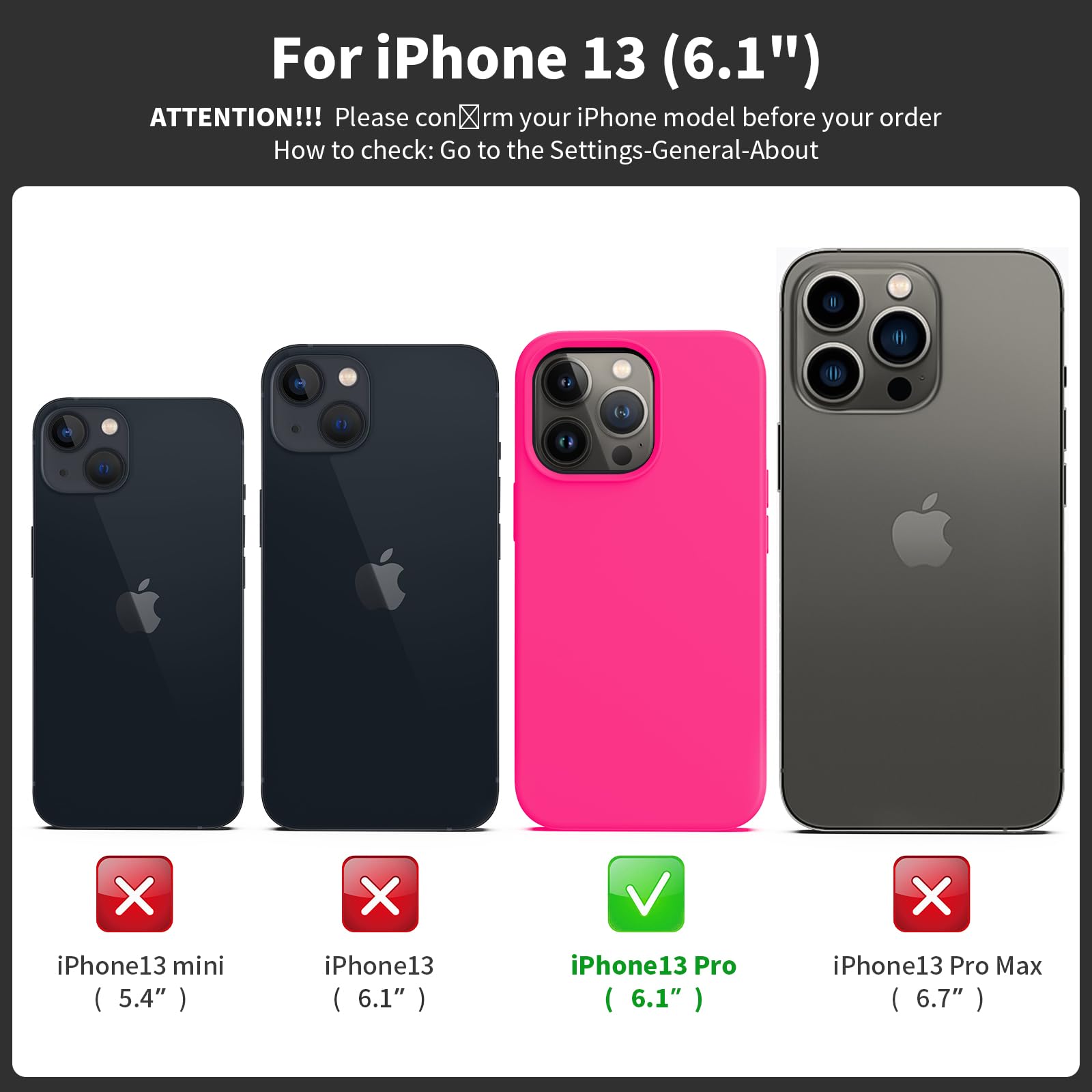 TIIXXE Silicone Case Compatible with iPhone 13 PRO Case Soft Ultra Slim Protective Shockproof Liquid Silicone Phone Case,Anti-Scratch Microfiber Lining - Image 2