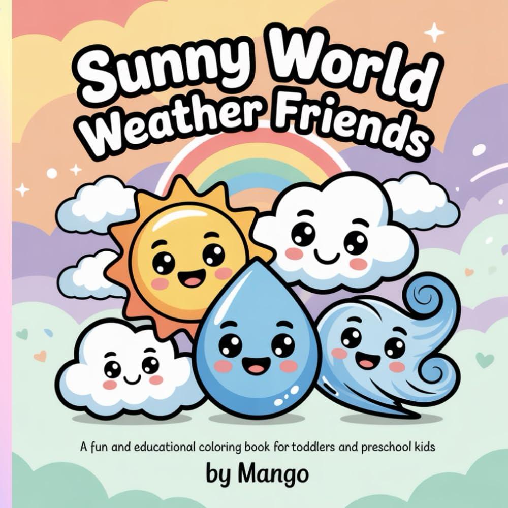 Sunny World Weather Friends A Fun and Educational Coloring Book for Toddlers and Preschool Kids: Cute and Easy Coloring Pages That Help Kids Learn About Weather