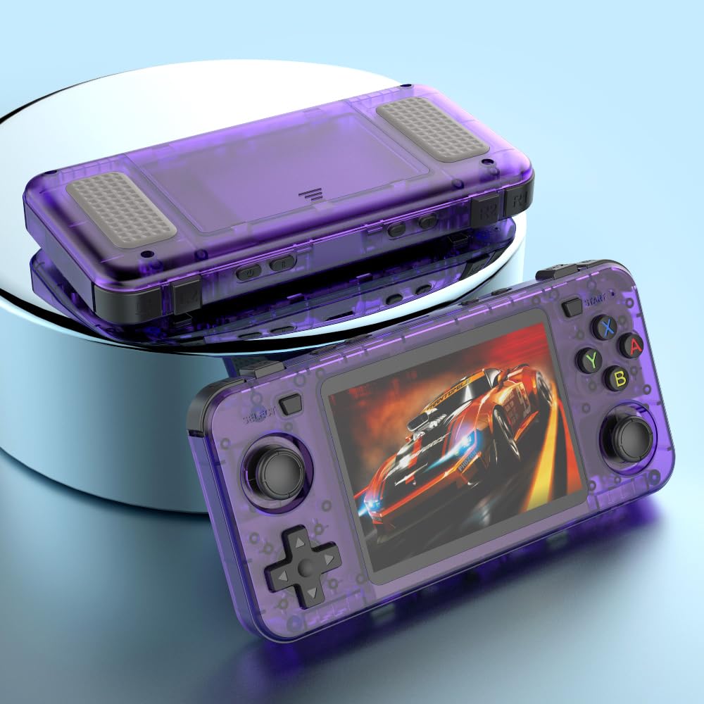Nuova console da gioco R36H, console portatile per videogiochi con schermo IPS da 3,5", scheda integrata da 128 GB e 20.000 giochi, sistema Open Source Linux (Lila,64g)