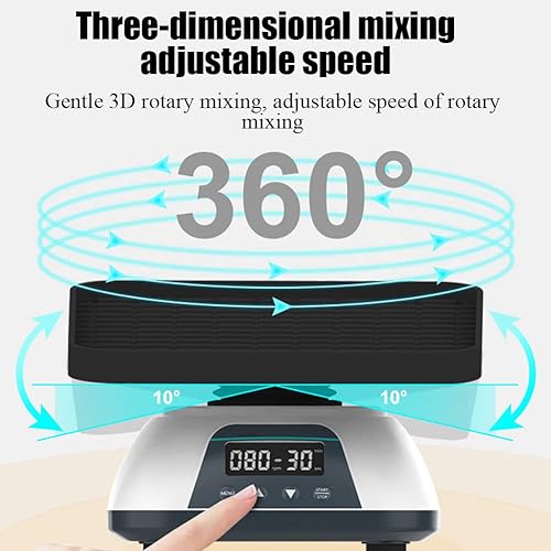 Miniatura 2 de Oscilador de batidora de laboratorio, agitador orbital digital, velocidad ajustable, función de temporización, ángulo de inclinación de 10, placa de