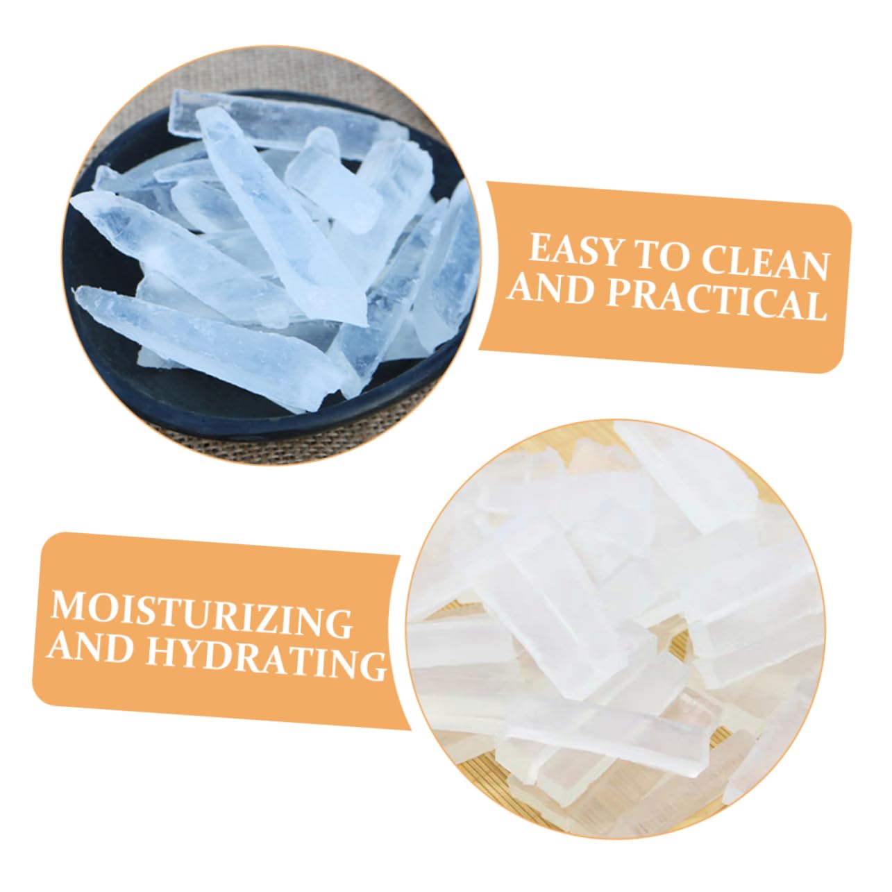 Housoutil 3 Borse Base di Sapone Naturale Trasparente per Base di Sapone Fatta Mano Ingredienti Naturali