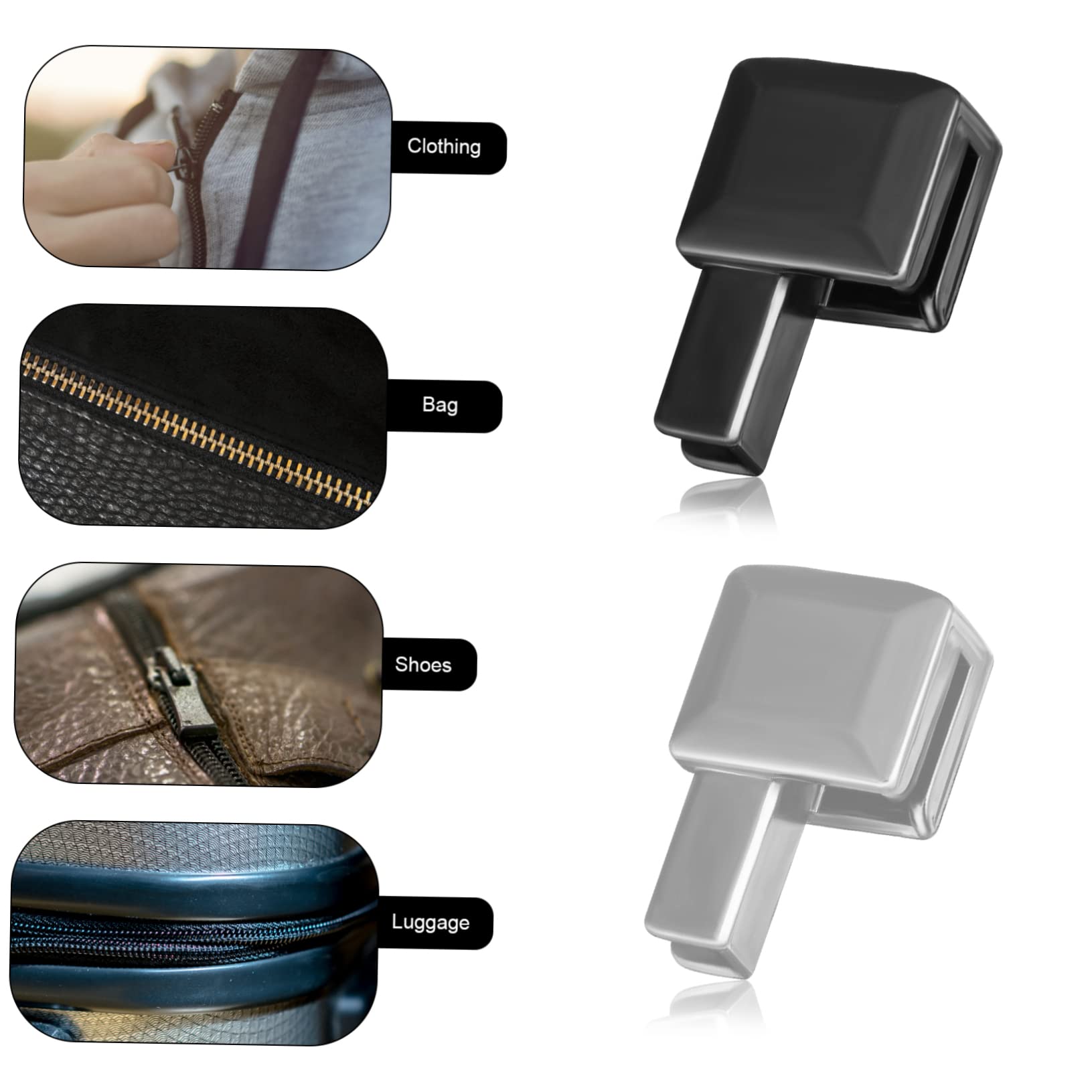 Tofficu 4piezas Kit De Reparación De Cremalleras De Metal Accesorios Para Ropa Chaquetas Jeans y Mochilas Solución Rápida y Fácil Para Cremalleras Dañadas