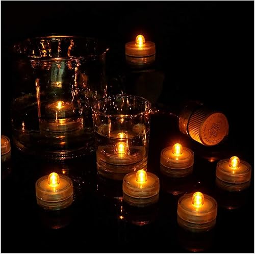 Miniatura 9 de Luz LED brillante sin llama, funciona con pilas, vela de té sumergible impermeable, decoración de jarrón subacuático para fiestas y bodas, paquete