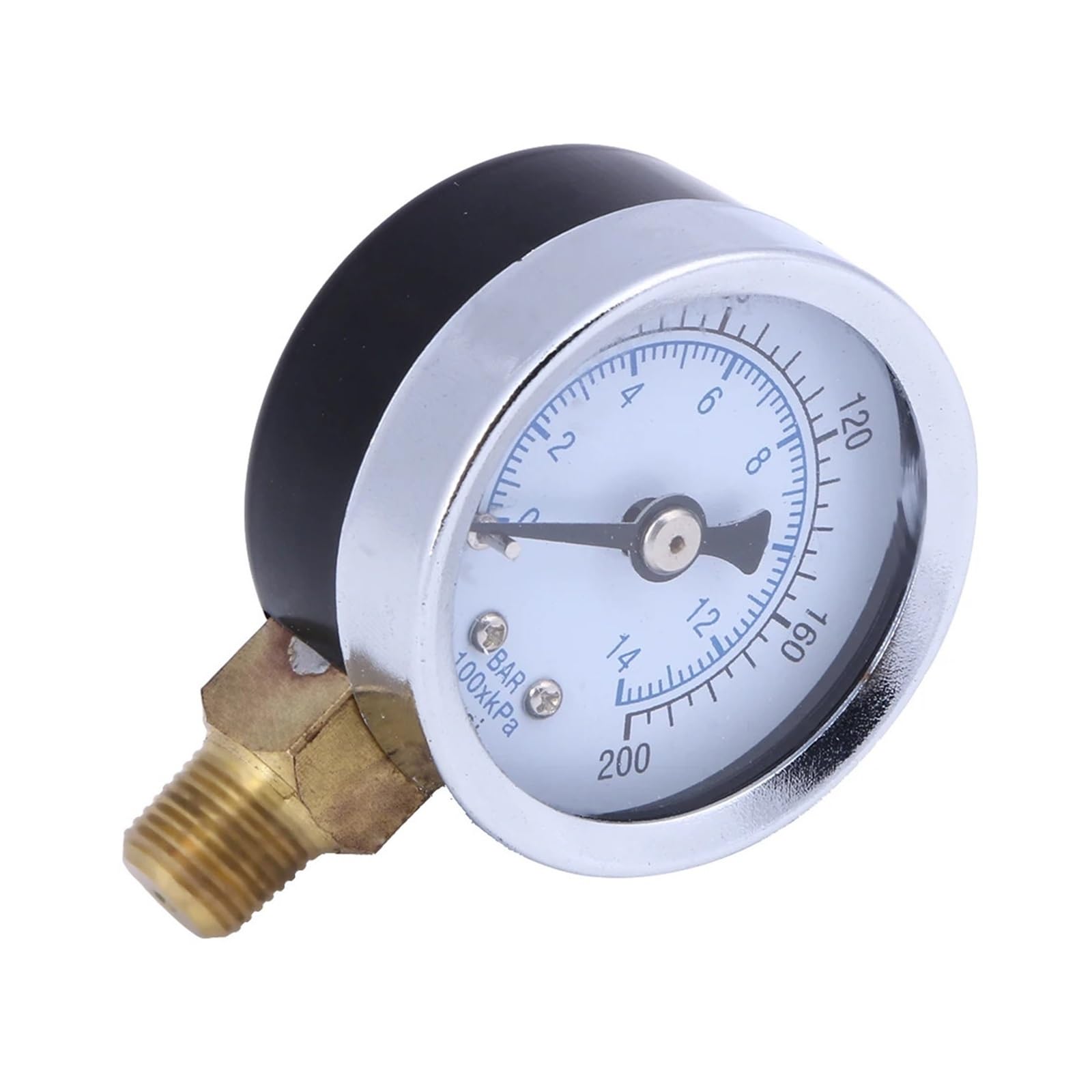 Ciśnieniomierz, 0-200 PSI 0-14 Bar Ciśnienie sprężarki/wskaźnik hydrauliczny Manometr 1/8 NPT do regulatora pneumatycznego sprężarki powietrza
