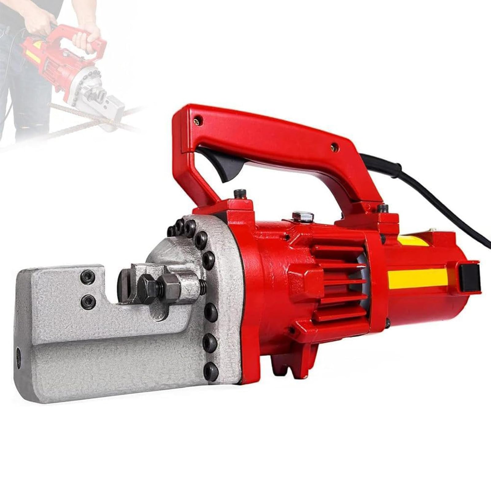 XNZJHPP Portable Electric Rebar Cutters 1250W - Hydraulic, Low Noise, Multiple Cuts for Infrastructure Sites, Efficient & Lightweight, Ideals for Construction Professionals (Red 1700W)
