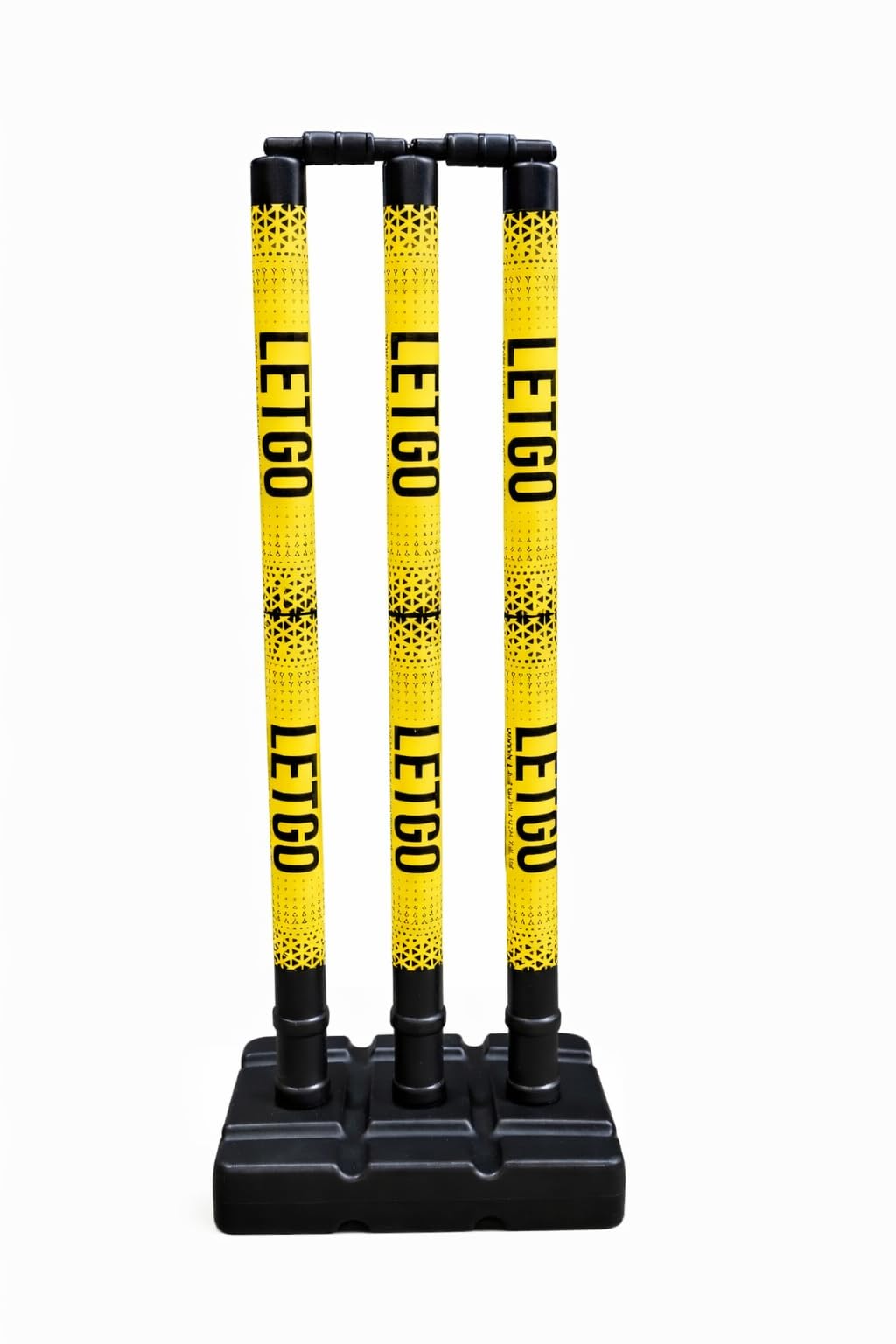 Yellow Cricket Stumps Set, Yellow and Black, Complete Wicket Set with Base, Professional Design-image-27