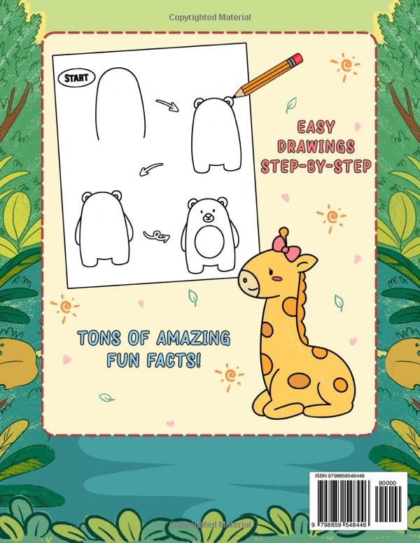 How To Draw A-Z: Wild Animals - Simple and Easy Step-by-Step Drawing Book For Kids: (how to draw, trace, cute animals, A to Z, coloring) - Image 2