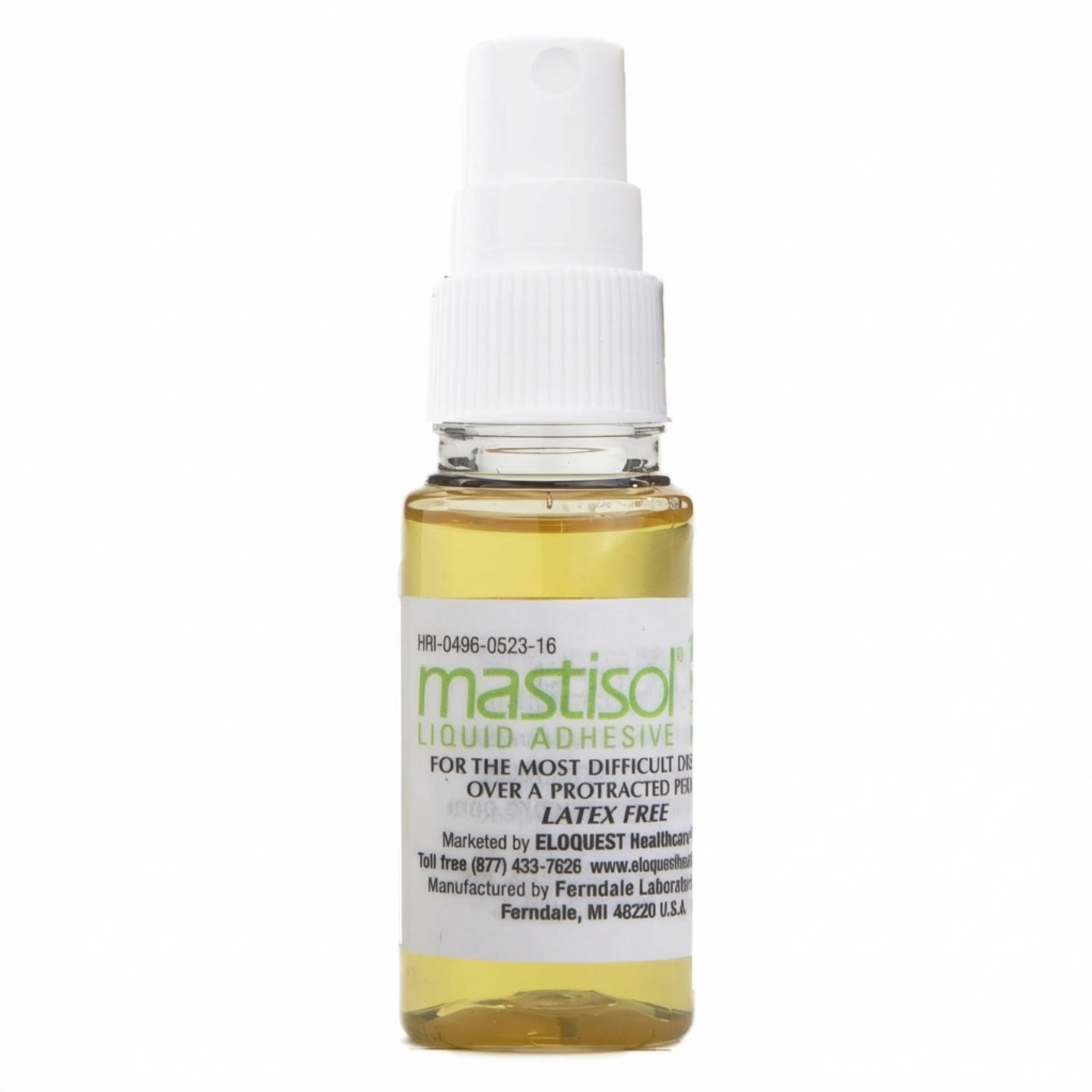 Mastisol Liquid Medical Adhesive - Long-Lasting Non-Water Soluble Skin Bond for Dressings, Tapes, & Devices, Latex-Free, CHG-Compatible - 15mL Spray Bottle