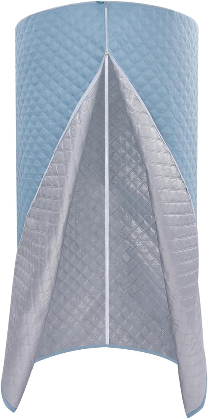 Shower Curtain, Round Hanging Heat Insulation Bath Curtain for Shower, Waterproof Folding Outdoor Camping Bathroom Toilet Tent with Zipper, for Shower, Toilet, Clothing, Beach