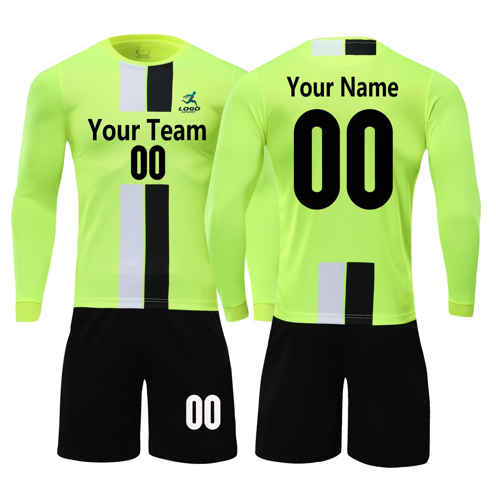 Customized Long Sleeve Jersey Soccer Jersey Set Uniform Set for Boys and Girls Adults