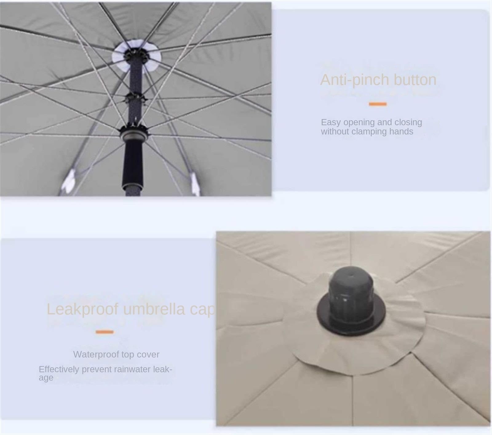 Prosty Parasol, Parasol Zewnętrzny Patio Parasol Stołowy Na Zewnątrz Do Przydomowego Trawnika Bez Podstawy Ogrodowy Parasol(2.4M)