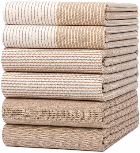 Premium Kitchen Towels 6 Pack 100% Cotton, 20"x28" Dish Towels - ...