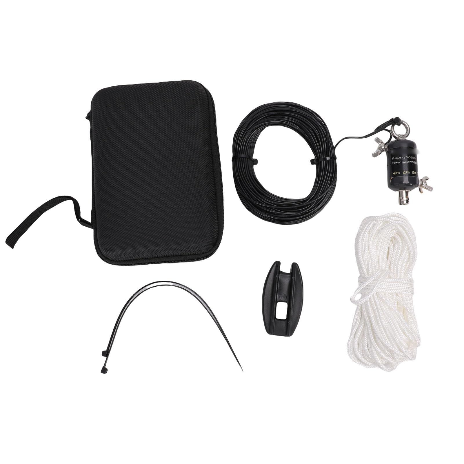 Fafeicy Antena de Onda Corta de Bolsillo QRP K5 de 3-30 MHz, Alimentación Final de Banda Ancha, Media Onda con Bolsa de Almacenamiento para Comunicación Portátil de Implementación Rápida