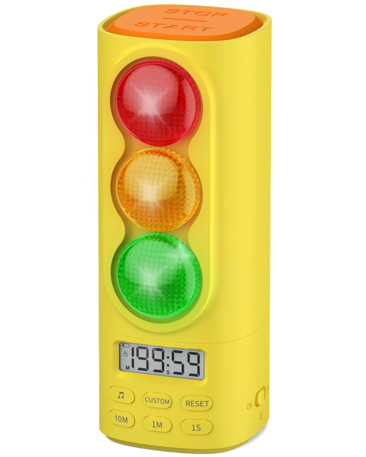 Sygnalizacja świetlna wizualny audio cyfrowy timer, regulacja głośności wyświetlacza LCD, z 4 dzwonkami, dla dzieci, klasy, domu, kuchni, gry, odliczanie, pauza, funkcja pamięci, ładowarka