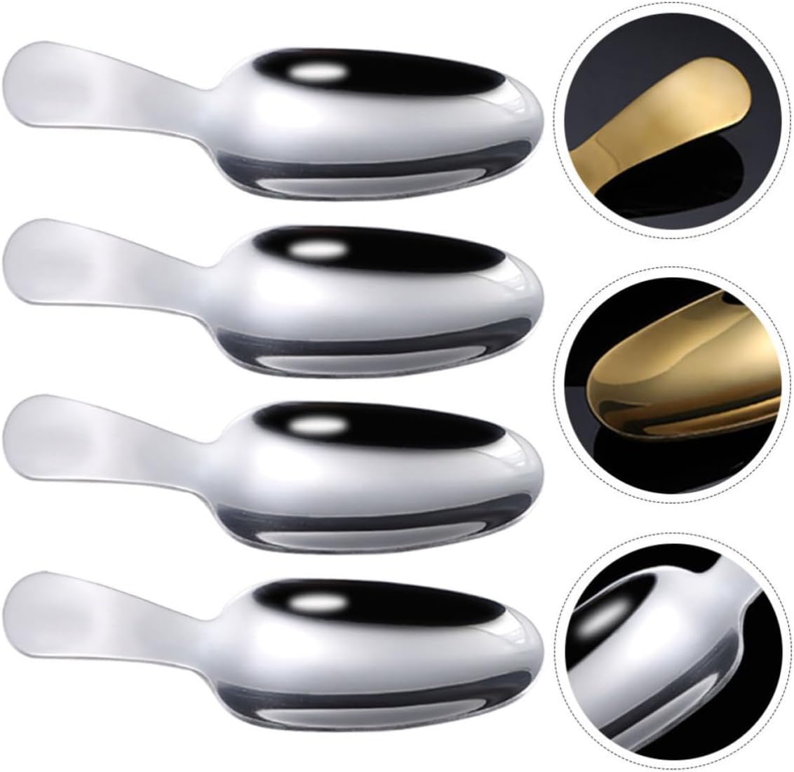 4pcs Stainless Steel Tea Scoop Short Handle for Loose Leaf Tea