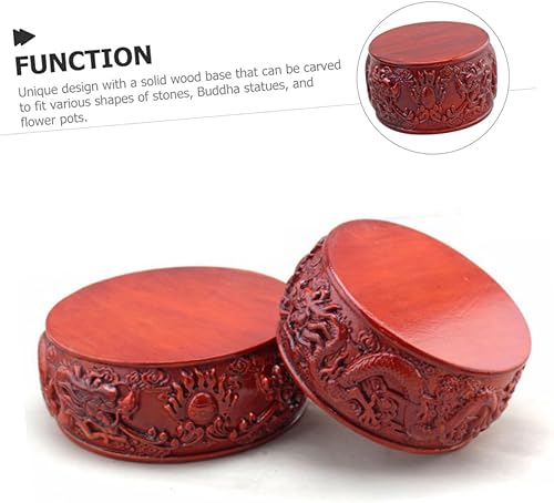 Miniatura 9 de DOITOOL Base de madera para jarrón, base de madera, soporte de madera para manualidades, base de tetera, base de florero, elevadores de madera para