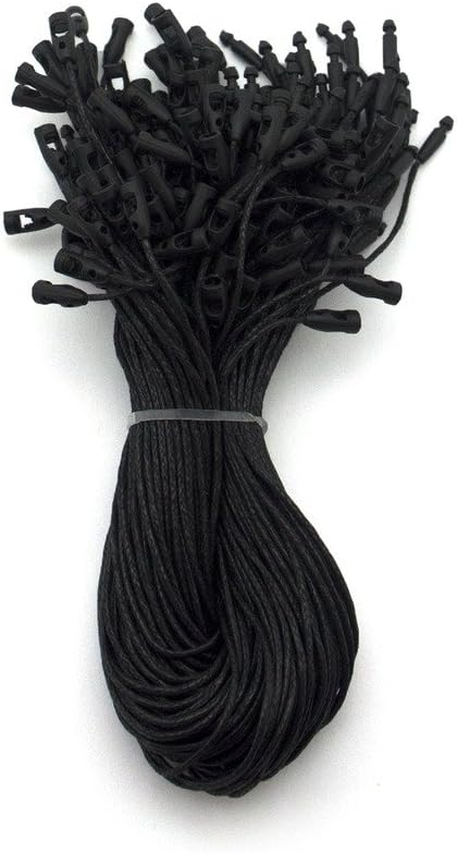 HAND White Easy to Attach Hang Tags, Waxed Nylon String Round Snap Locks 20cm - 1000pcs