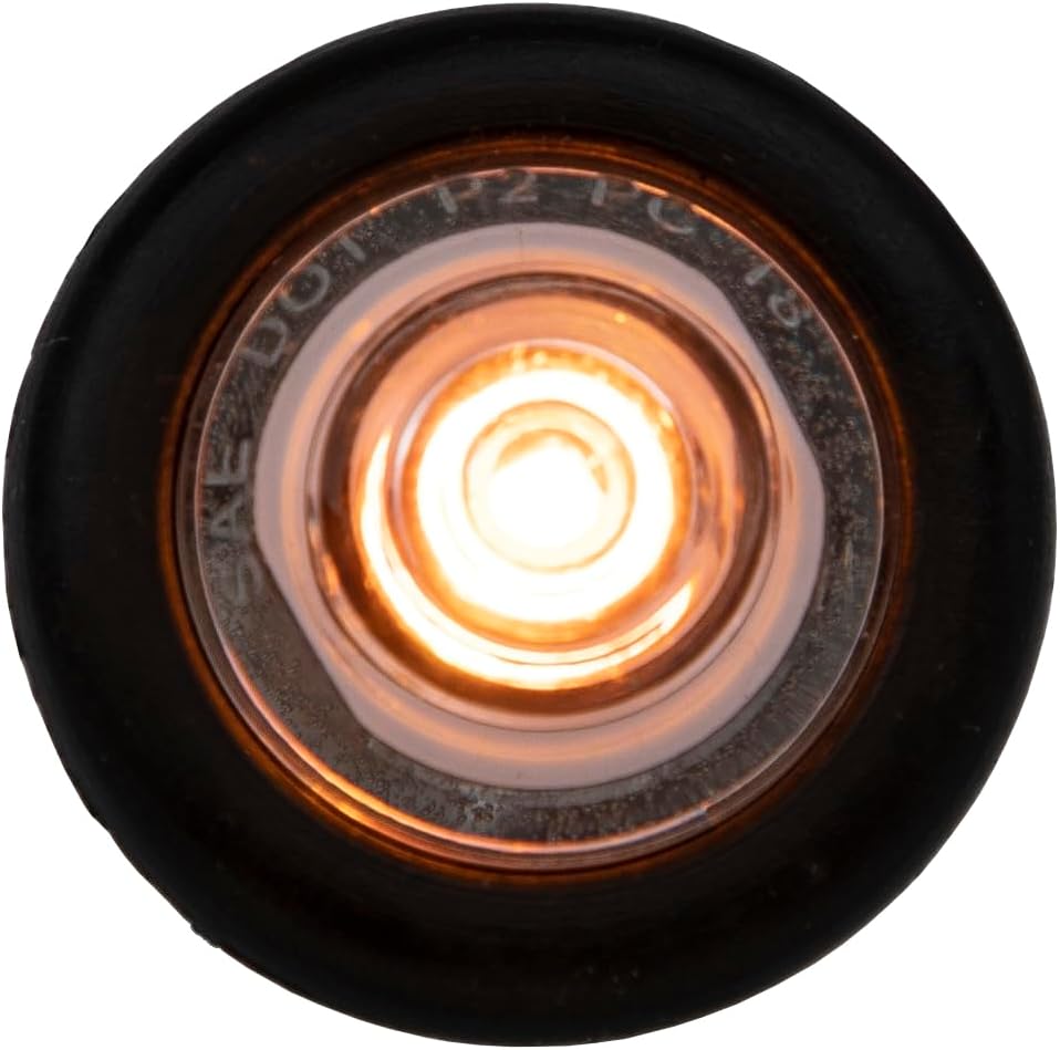 Buyers Products 5623444 ラウンドマーカークリアランスライト、クリアレンズ&amp;ストリップリード付きアンバ