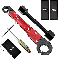 Vorhixa 6-Pc Plumbing Tools Kit: Angle Stop Wrench, 1/2" Compression Sleeve Puller, Sandpaper & Bag for DIY Valve Repairs