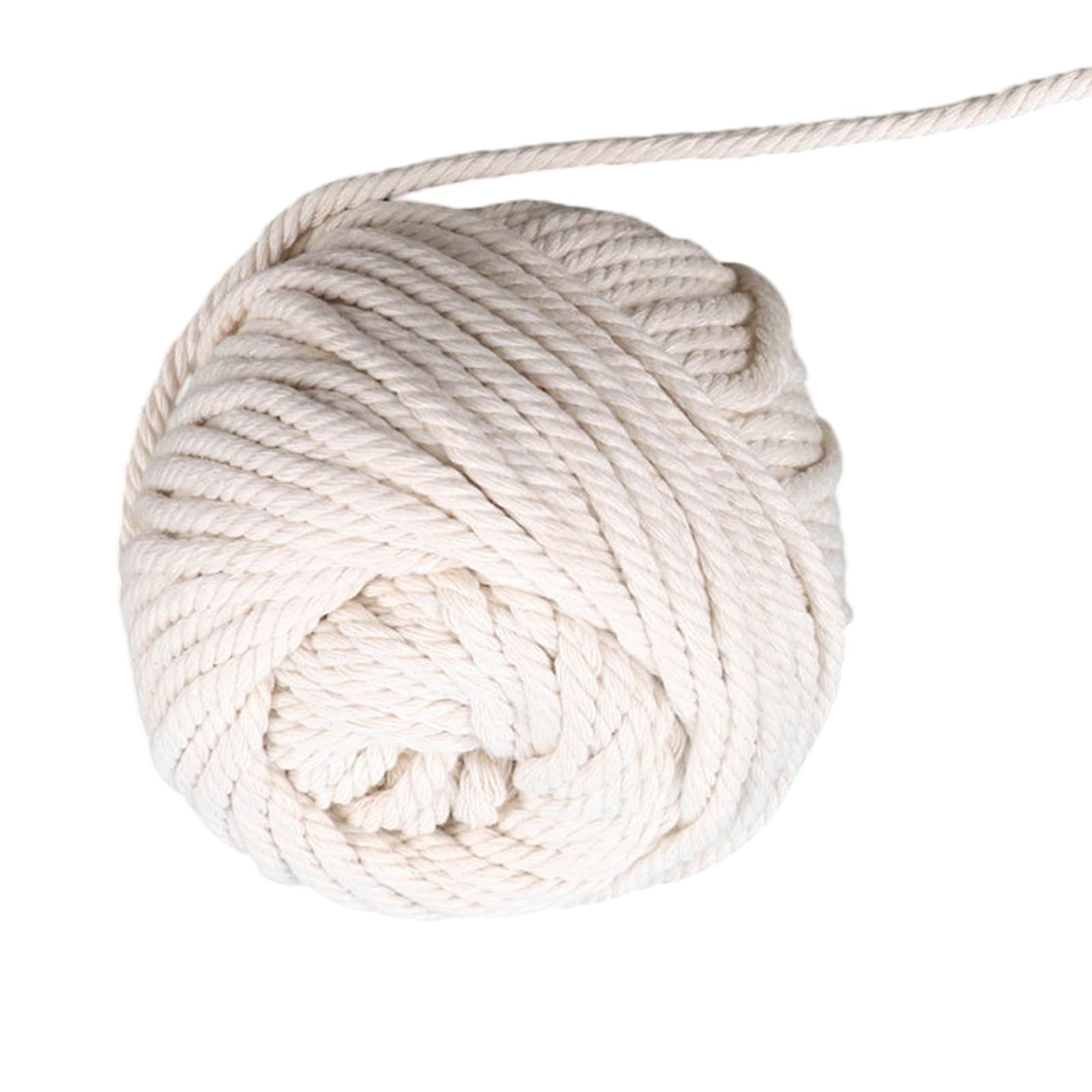 Tsophreniq Natural Cotton Cord for Crafting and Home Decor Projects in Multiple Thicknesses Cotton Plaited Cord