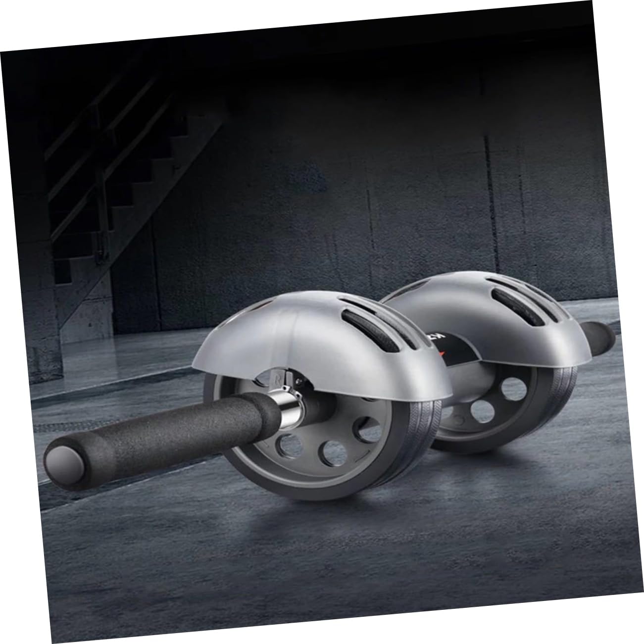 Aaa Quality Abdominal Wheel Muscle Training Roller Tire Comfort Handle Bodybuilding Equipment Grey