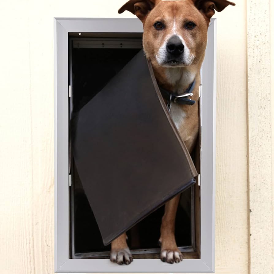 Doggie Door Large With Magnetic Locking Panel For Home Security - Durable & Weatherproof 17x14 For Medium To Large Dogs, Cats, Pets. Easy To Install Pet Door