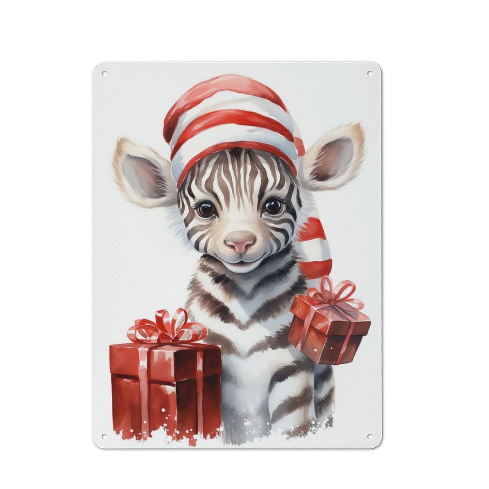 Junmoney Jolly Puppy Zebra Tin Wall Plaque 40X30cm With For Studio Or Craft Room, For Cooler-Season Styling In Studio And Craft Room