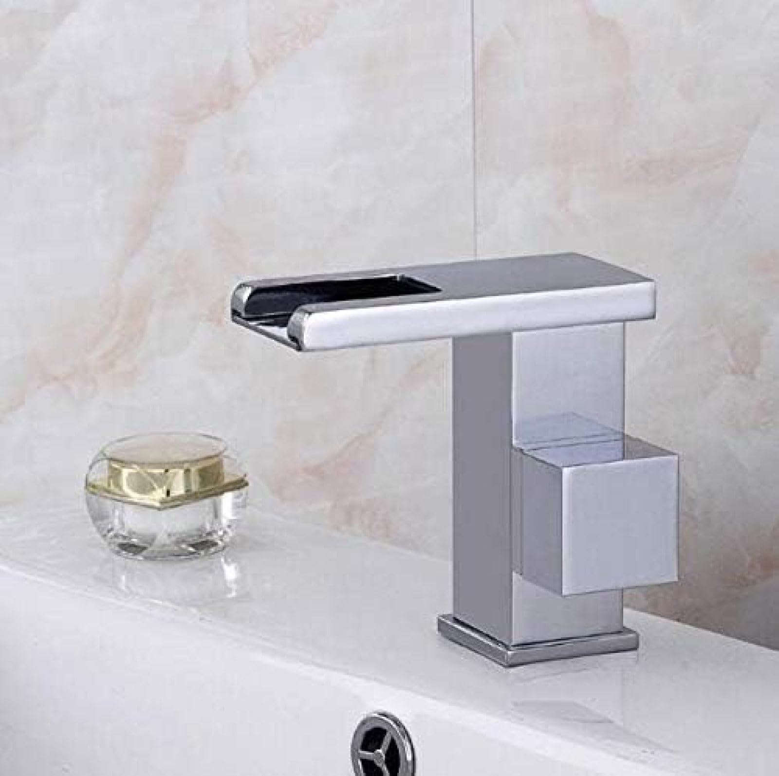 Mélangeur d'évier fini chrome grand modèle avec jet cascade et LED - 3