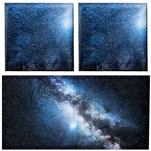 Image of Hortsun Pack of 2 Fluorescent Light Covers 4 x 2 Feet Magnetic Ceiling Light Cover Room Supplies for Home Office(Galaxy Sky)