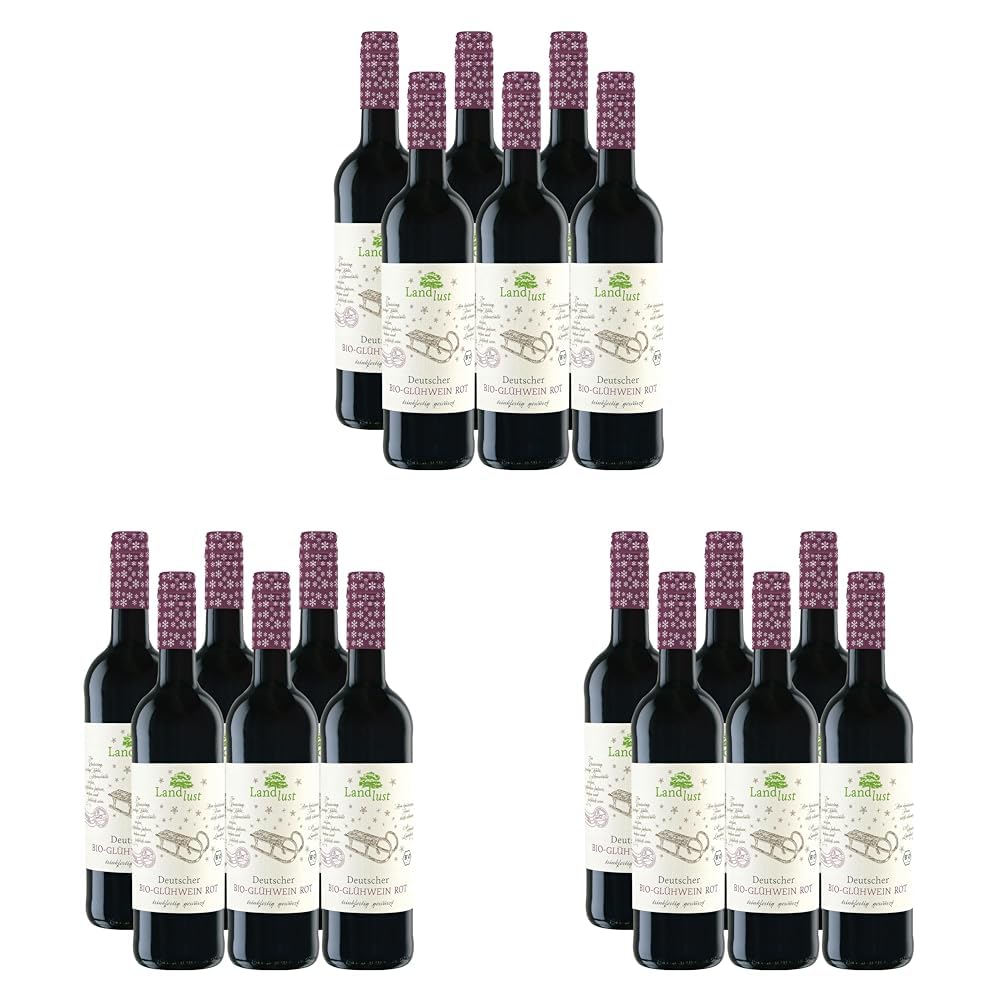 Landlust Deutscher Bio-Glühwein Rot, ‎süß (6 x 0,75l) (Packung mit 3)
